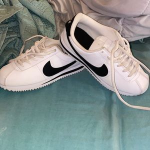 Nike Black and White Cortez Youth size 4